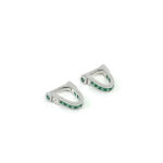 Wrap Around Cufflinks Set With Green Cubic Zirconia In 925 English Hallmarked Sterling Silver