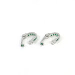 Wrap Around Cufflinks Set With Green Cubic Zirconia In 925 English Hallmarked Sterling Silver