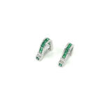 Wrap Around Cufflinks Set With Green Cubic Zirconia In 925 English Hallmarked Sterling Silver