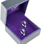 Wrap Around Cufflinks Set With Green Cubic Zirconia In 925 English Hallmarked Sterling Silver