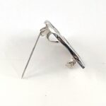 Heart Brooch With Black Enamel Mother Of Pearl And Crystals, finished in 925 English Hallmarked Sterling Silver 5 Heart Brooch With Black Enamel Mother Of Pearl And Crystals, finished in 925 English Hallmarked Sterling Silver