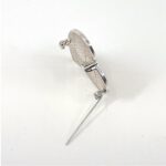 Heart Brooch With Black Enamel Mother Of Pearl And Crystals, finished in 925 English Hallmarked Sterling Silver 6 Heart Brooch With Black Enamel Mother Of Pearl And Crystals, finished in 925 English Hallmarked Sterling Silver