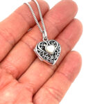 Heart Pendant Set With Mother Of Pearl, Finished In 925 English Hallmarked Sterling Silver