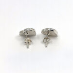 Heart Shaped Stud Earrings With White Crushed Opal Resin Detail Finished In 925 English Hallmarked Sterling Silver