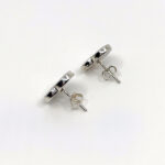 Heart Shaped Stud Earrings With White Crushed Opal Resin Detail Finished In 925 English Hallmarked Sterling Silver