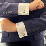 Hexagonal Torpedo Cufflinks Set With Enamel And Mother Of Pearl In 925 English Hallmarked Sterling Silver