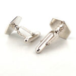 Hexagonal Torpedo Cufflinks Set With Enamel And Mother Of Pearl In 925 English Hallmarked Sterling Silver
