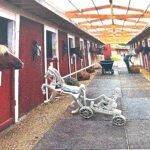 Horse And Carriage Brooch With Amethyst And Crystals, finished in 925 English Hallmarked Sterling Silver