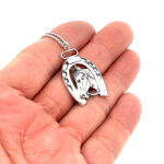 Horse Head In Horseshoe Pendant On Rope Chain, Finished In 925 English Hallmarked Sterling Silver 3 Horse Head In Horseshoe Pendant On Rope Chain, Finished In 925 English Hallmarked Sterling Silver