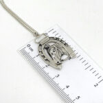 Horse Head In Horseshoe Pendant On Rope Chain, Finished In 925 English Hallmarked Sterling Silver 2 Horse Head In Horseshoe Pendant On Rope Chain, Finished In 925 English Hallmarked Sterling Silver