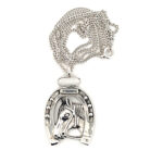 Horse Head In Horseshoe Pendant On Rope Chain, Finished In 925 English Hallmarked Sterling Silver 8 Horse Head In Horseshoe Pendant On Rope Chain, Finished In 925 English Hallmarked Sterling Silver
