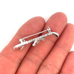 Horse Head On Riding Crop Brooch, finished in 925 English Hallmarked Sterling Silver