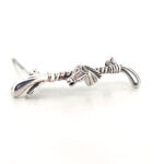Horse Head On Riding Crop Brooch, finished in 925 English Hallmarked Sterling Silver