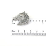 Horse Head Brooch With Crystals, finished in 925 English Hallmarked Sterling Silver