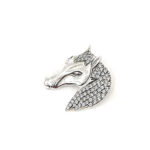 Horse Head Brooch With Crystals, finished in 925 English Hallmarked Sterling Silver