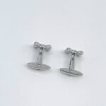 Hot And Cold Taps Torpedo Cufflinks In 925 English Hallmarked Sterling Silver With Enamel