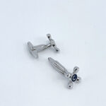 Hot And Cold Taps Torpedo Cufflinks In 925 English Hallmarked Sterling Silver With Enamel
