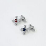 Hot And Cold Taps Torpedo Cufflinks In 925 English Hallmarked Sterling Silver With Enamel