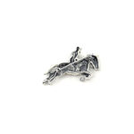 Jockey On Horse Brooch, finished in 925 English Hallmarked Sterling Silver