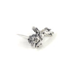 Jockey On Horse Brooch, finished in 925 English Hallmarked Sterling Silver