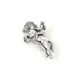 Jockey On Horse Brooch, finished in 925 English Hallmarked Sterling Silver