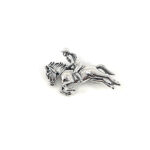 Jockey On Horse Brooch, finished in 925 English Hallmarked Sterling Silver