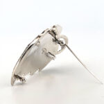 Ladybird On Leaf Brooch With Enamel And Marcasite, finished in 925 English Hallmarked Sterling Silver