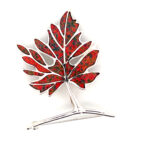 Leaf Brooch With Brown Crushed Opal Resin, finished in 925 English Hallmarked Sterling Silver 9 Leaf Brooch With Brown Crushed Opal Resin, finished in 925 English Hallmarked Sterling Silver