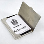 Line Design Card Case Finished In 925 English Hallmarked Sterling Silver