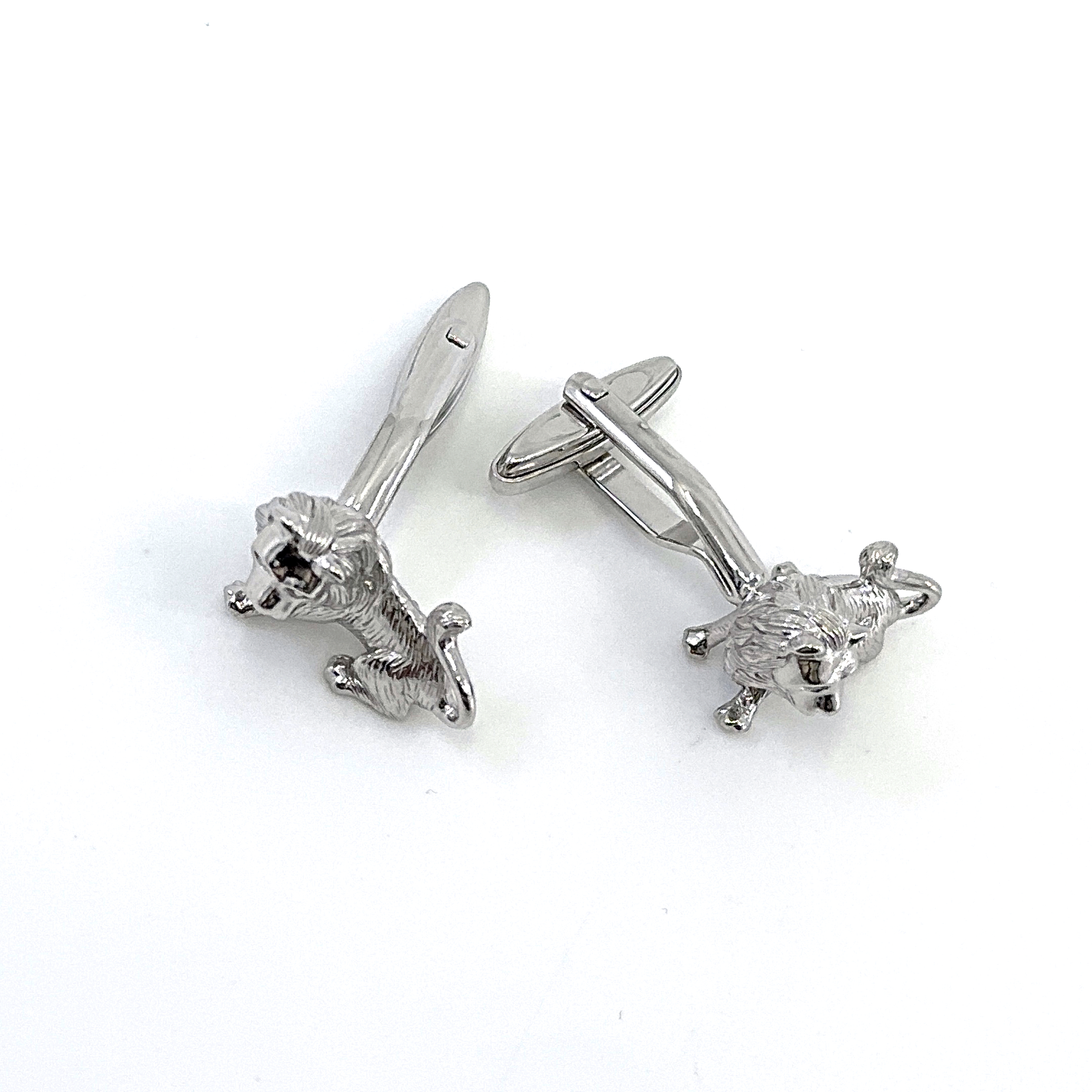 CU487 (6) Lion Torpedo Cufflinks In 925 English Hallmarked Sterling Silver