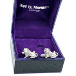 Lion Torpedo Cufflinks In 925 English Hallmarked Sterling Silver 9 Lion Torpedo Cufflinks In 925 English Hallmarked Sterling Silver