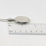 Oval Locket On Curb Chain, Finished In 925 English Hallmarked Sterling Silver 2 Oval Locket On Curb Chain, Finished In 925 English Hallmarked Sterling Silver