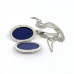 Oval Locket On Curb Chain, Finished In 925 English Hallmarked Sterling Silver 6 Oval Locket On Curb Chain, Finished In 925 English Hallmarked Sterling Silver