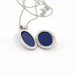 Oval Locket On Curb Chain, Finished In 925 English Hallmarked Sterling Silver 7 Oval Locket On Curb Chain, Finished In 925 English Hallmarked Sterling Silver