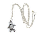 Moving Teddy Bear Pendant On Chain, Finished In 925 English Hallmarked Sterling Silver