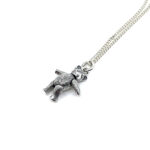Moving Teddy Bear Pendant On Chain, Finished In 925 English Hallmarked Sterling Silver