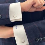 Oval Chain Link Cufflinks Set With Mother Of Pearl In 925 English Hallmarked Sterling Silver