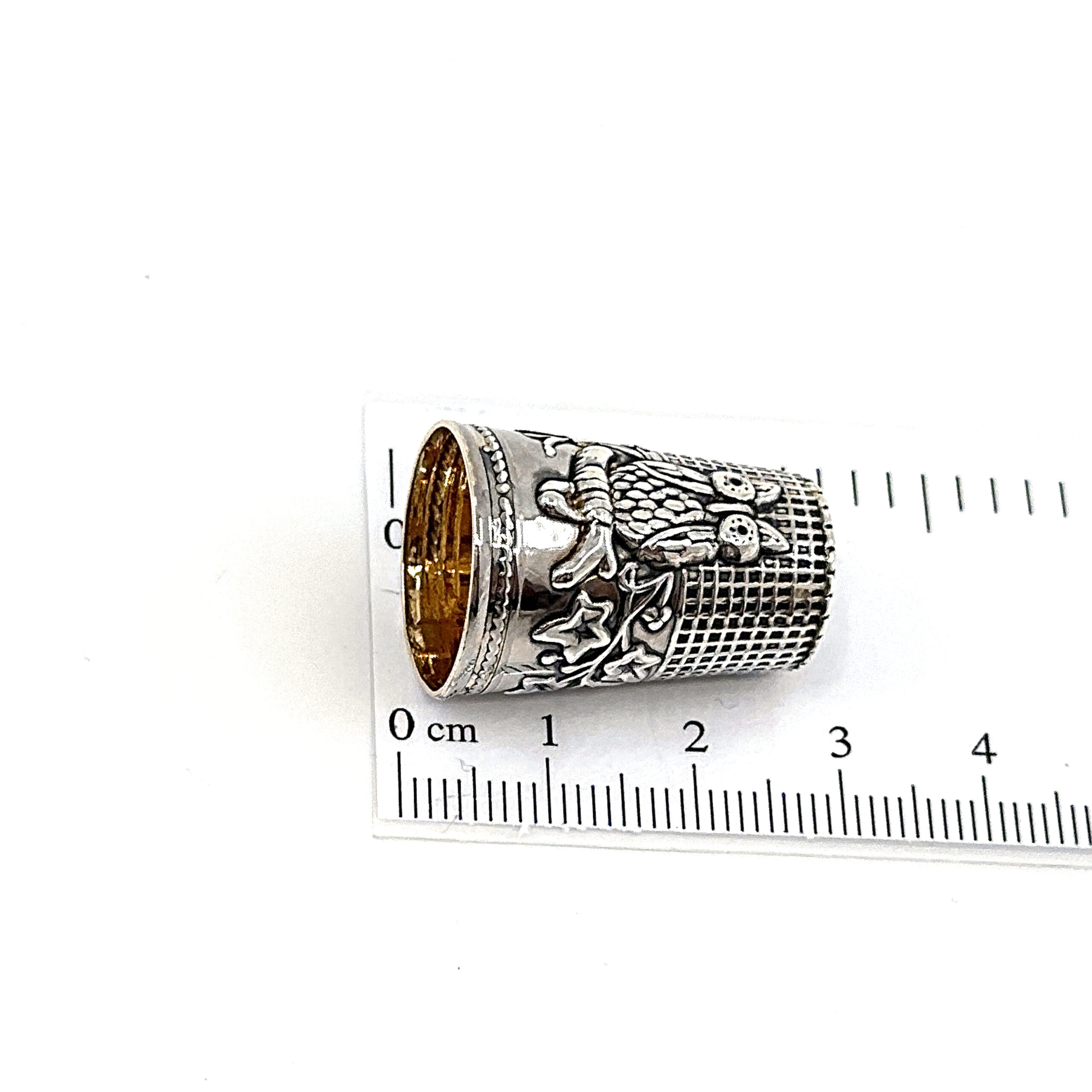 GT488 (10) Owl Thimble Victorian Style Finished In 925 English Hallmarked Sterling Silver
