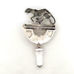 Panther Brooch Art Deco Style With Mother Of Pearl Emerald Eyes Amethyst Marcasite And Crystal Drop Finished In 925 English Hallmarked Sterling Silver