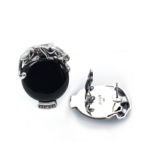 Panther Earrings With Black Onyx Marcasite And Emerald Detail Finished In 925 English Hallmarked Sterling Silver 4 Panther Earrings With Black Onyx Marcasite And Emerald Detail Finished In 925 English Hallmarked Sterling Silver