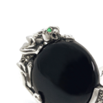 Panther Earrings With Black Onyx Marcasite And Emerald Detail Finished In 925 English Hallmarked Sterling Silver 8 Panther Earrings With Black Onyx Marcasite And Emerald Detail Finished In 925 English Hallmarked Sterling Silver