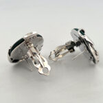 Panther Earrings With Green Agate Marcasite And Emerald Detail Finished In 925 English Hallmarked Sterling Silver