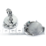 Panther Earrings With Mother Of Pearl Marcasite And Emerald Detail Finished In 925 English Hallmarked Sterling Silver