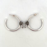 Panther Hoop Earrings Art Deco Style Set With Marcasite Finished In 925 English Hallmarked Sterling Silver