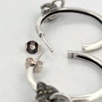 Panther Hoop Earrings Art Deco Style Set With Marcasite Finished In 925 English Hallmarked Sterling Silver