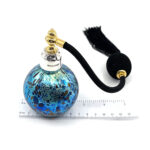 Perfume Bottle With Molten Glass And Sterling Silver Top Finished In 925 English Hallmarked Sterling Silver