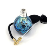 Perfume Bottle With Molten Glass And Sterling Silver Top Finished In 925 English Hallmarked Sterling Silver