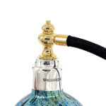 Perfume Bottle With Molten Glass And Sterling Silver Top Finished In 925 English Hallmarked Sterling Silver