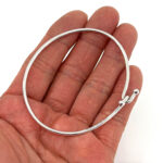 Plain Hook Bangle With Bead Hook Clasp, finished in 925 English Hallmarked Sterling Silver