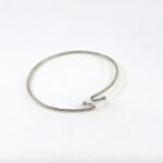 Plain Hook Bangle With Bead Hook Clasp, finished in 925 English Hallmarked Sterling Silver